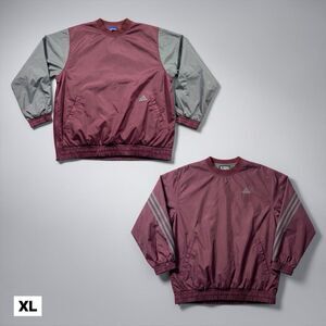 Vintage Adidas Pullover Spell Out 90s Y2K Windbreaker Reversible Mens XL Maroon